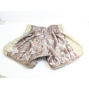 Infightstyle Muay‎ Thai Shorts Men's M Brown Beige Patterned Kickboxing Thailand